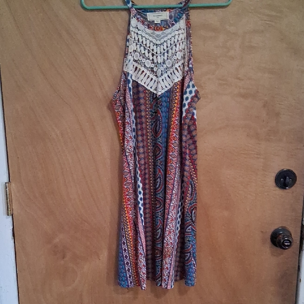 Bohemian Multicolor Halter Mini Dress